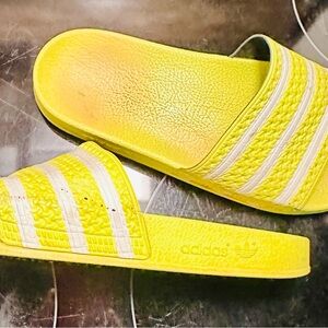 Adidas Bright Yellow Slide Sandals